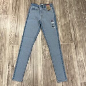Levi's 721 Inside Out High Rise Skinny Curveball Blue Jeans Size 0 Short W25 L30